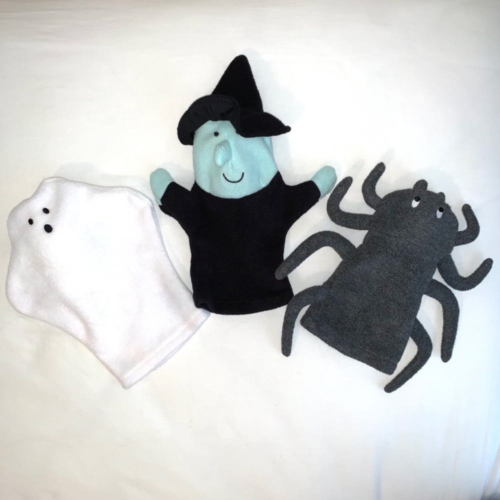 Baby Gap Witch, Ghost, and Spider Hand Puppets With Working Sounds